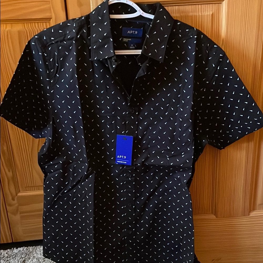 Apt. 9 Men's Black Patterned Shirt